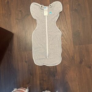 Love to Dream Gray Swaddle with White Accents